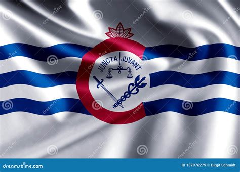 Cincinnati Ohio Realistic Flag Illustration. Stock Illustration ...