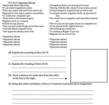 Bill Nye Magnetism Worksheet Answers