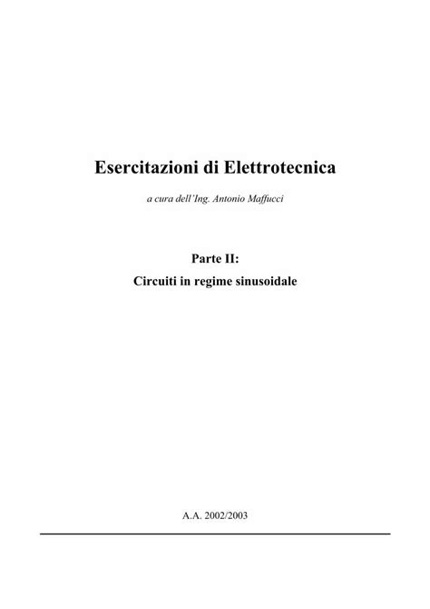 PDF Maffucci Esercizi Elettrotecnica DOKUMEN TIPS