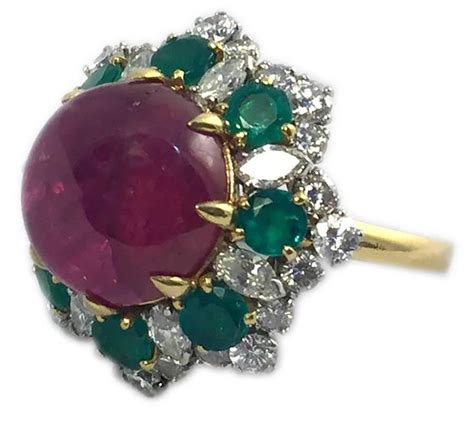 Bulgari Ruby Emerald Diamond Gold Dolce Vita Ring Fantasy