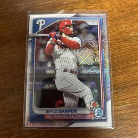 2024 Bowman Chrome Mojo Refractor 37 Bryce Harper Philadelphia