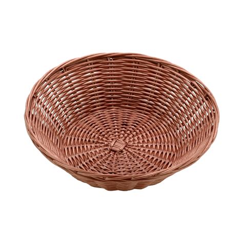 Polypropylene Rattan Basket Dia X Cm Round Dark Brown C Range