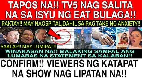 Tinapos Na Tv Nag Salita Na Sa Problema Ng Eat Bulaga May Na Hospital