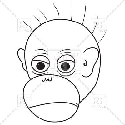 Simple Monkey Face Drawing at GetDrawings.com | Free for personal use ...