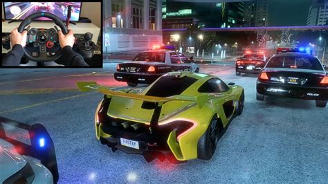 Nfs Heat Police Chase Mclaren P1 Gtr Logitech G29 Gameplay Youtube