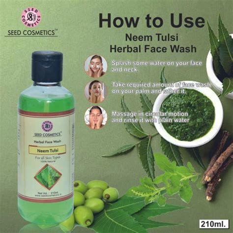 Seed Cosmetics Neem And Tulsi Herbal Face Wash 100 Natural For Oily