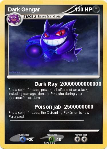 Pokémon Dark Gengar 52 52 - Dark Ray 20000000000000 - My Pokemon Card