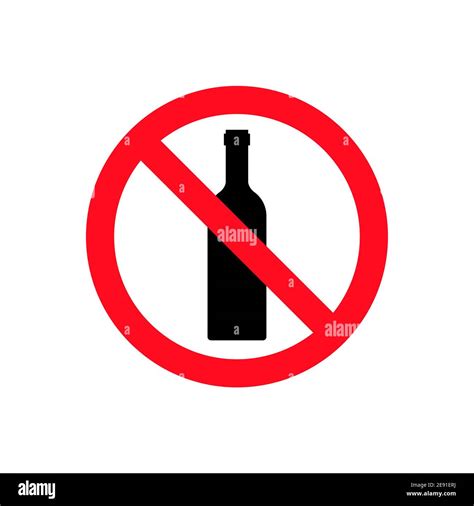 Alcohol Not Permitted Allowed Sign Bottle Glass Drink Forbidden