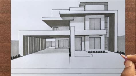 How To Draw A House In 1 Point Perspective In 2024 1 Point