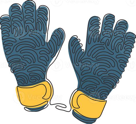 Single Continuous Line Drawing Goalkeeper Gloves Goalkeeper Protection