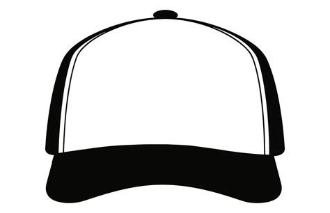 Trucker Hat Mesh Cap Template Illustration Blank Black Trucker Hat