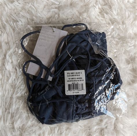 Mikoh Swim Nwt Mikoh West Oz Bikini Top Drop Off Blue High Neck