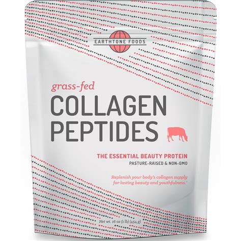 Earthtone Foods Grass Fed Collagen Peptides Unflavored 16 Oz 454 G