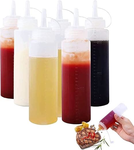 6 Pezzi Bottiglie Condimento Bottiglia Squeeze Plastica Dispenser