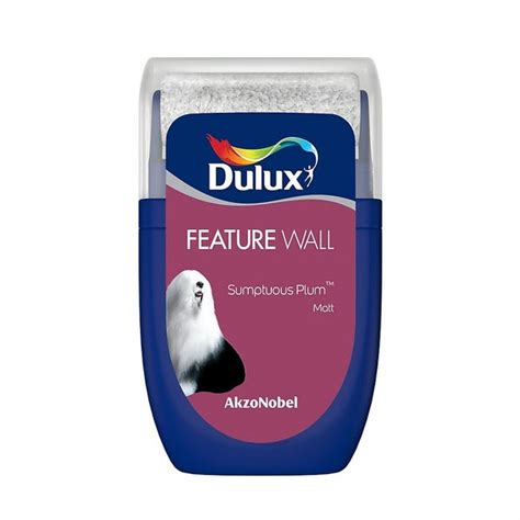 Dulux Feature Wall Sumptuous Plum Tester Paint 30ml Homebase