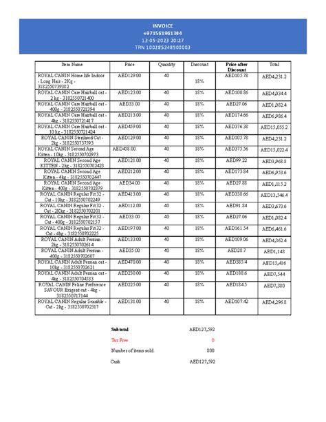 Royal Canin Invoice INVOICE 13 09 2023 20 27 TRN