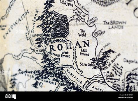 Map of Rohan from the Lord of the Rings by JRR Tolkien Stock Photo - Alamy