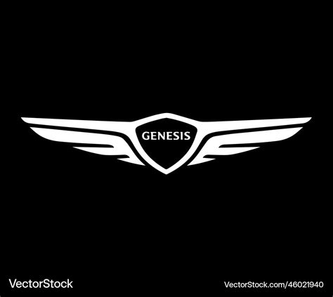 Genesis brand logo car symbol white design Vector Image