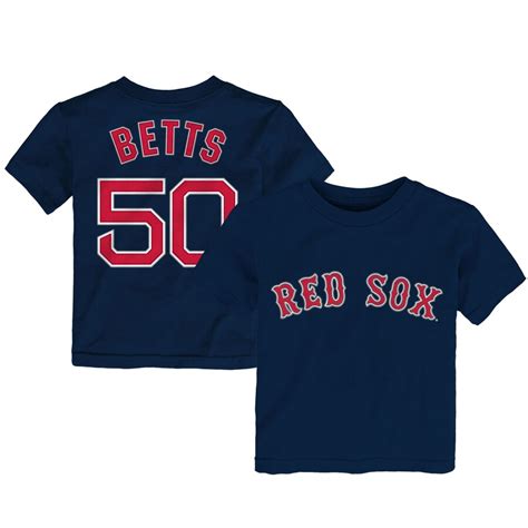 Majestic Mookie Betts Boston Red Sox Infant Navy Player Name And Number T Shirt