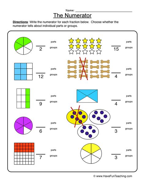 Writing Fractions In Words Worksheets