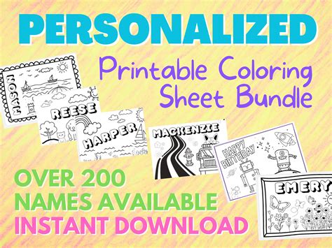 Coloring Name Pages Kids Name Sheets Coloring Bundle - Etsy