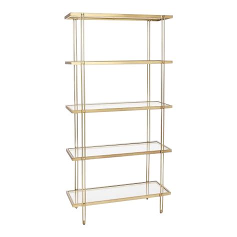 Modern West Elm Fulton Brass Bookshelf Chairish