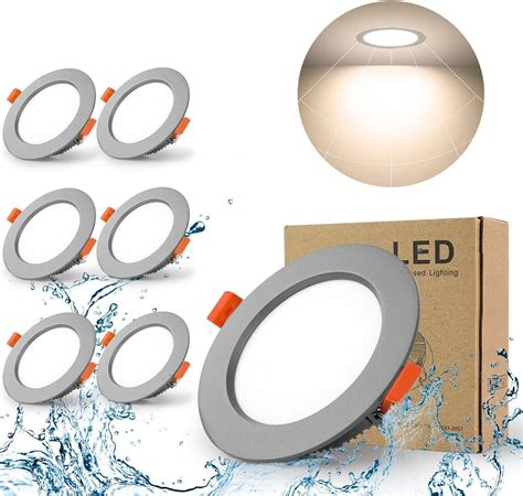 SPAHER Grey Led Downlight Recessed Ceiling Light 6 Pack 5W Spotlights