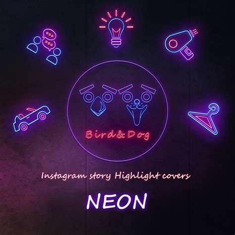 56 Instagram Story Highlight Covers Neon Icons For Etsy