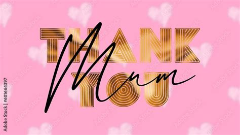 Ilustrace „thank You Mum Card Hand Written Lettering For Title