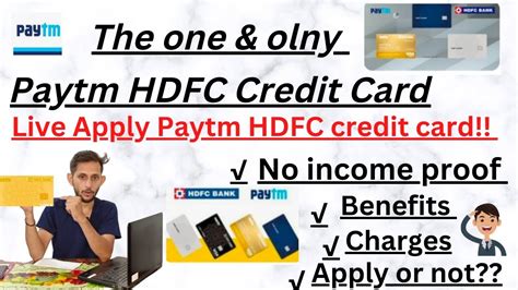 Paytm HDFC Credit Card Apply Live Process 2022 L Paytm HDFC Select