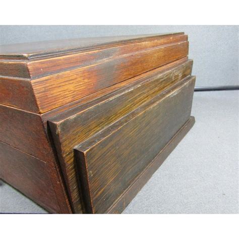 Antique Late 19th Century English Oak Silverware Chest With Bakelite Drawer Pull Chairish