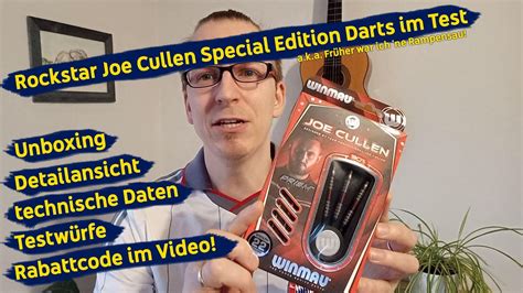 Rockstar Joe Cullen Special Edition Darts Winmau Test Und Review A K A