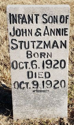 Infant Stutzman 1920 1920 Mémorial Find a Grave