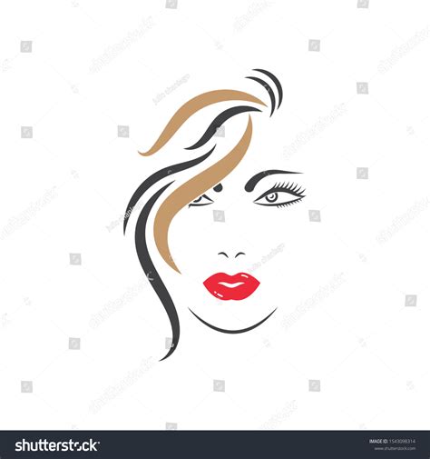 Beauty Face Woman Vector Illustration Template Stock Vector (Royalty Free) 1543098314 | Shutterstock