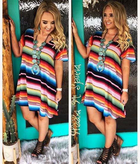 Sedona Serape Dress Fiesta Outfit Mexican Theme Party Outfit Rodeo