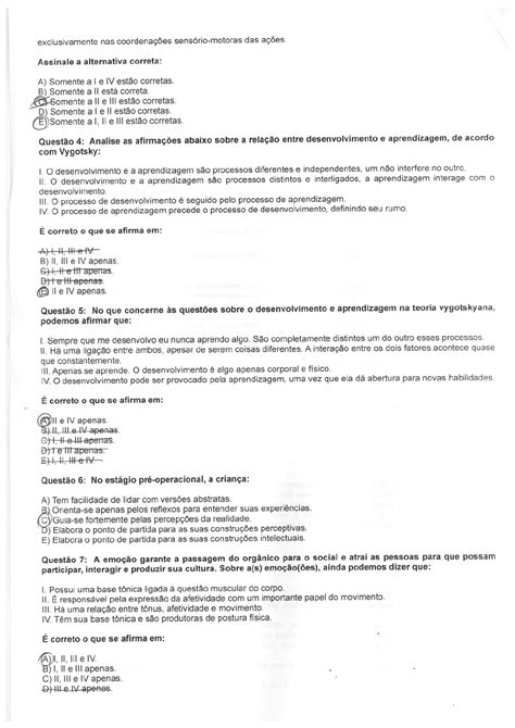 Prova Psicologia Do Desenvolvimento E Da Aprendizagem Psicologia Do