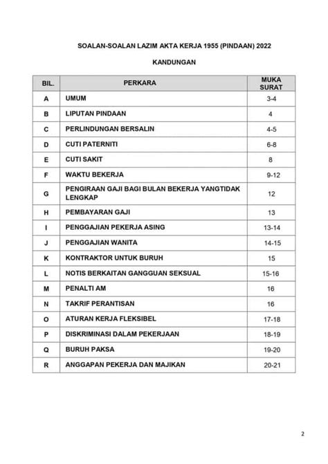 Akta Kerja Pindaan Bermula Januari