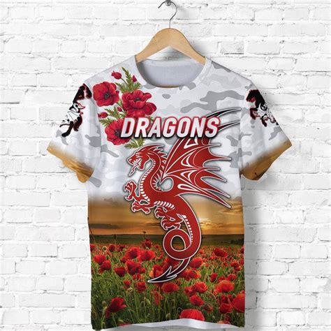 Aio Pride Custom Text Number St George Illawarra Dragons Anzac