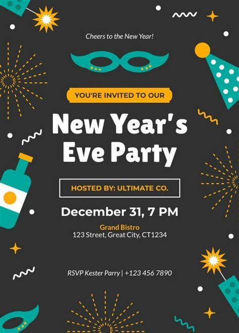 New Year’s Eve Invitations | Free Invitation Template - Piktochart