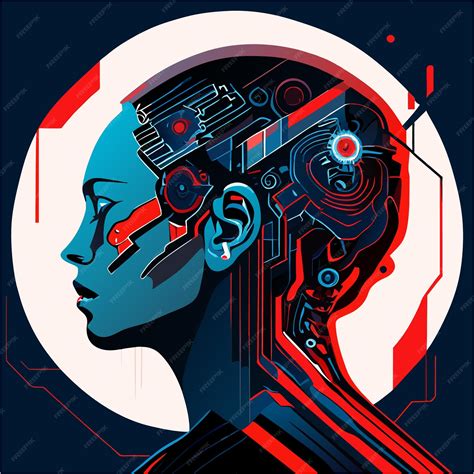 Premium Vector | Transcending the ordinary cyborg head tattoo with ...