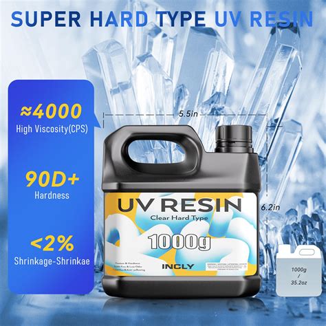 Snapklik.com : UV Resin 1000g, Crystal Clear UV Cure Resin, High