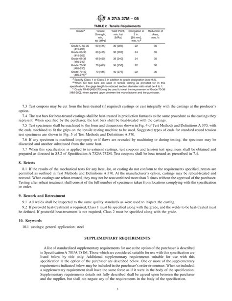 ASTM A27 A27M 05 Standard Specification For Steel Castings Carbon