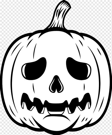 Halloween Pumpkin Line Art Monster Scary Creepy Grim Fantasy