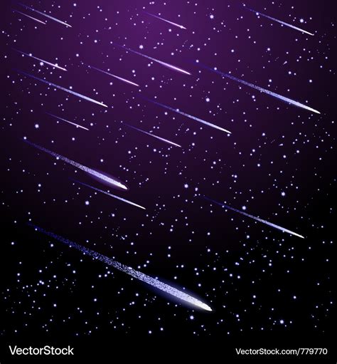 Background with meteor shower Royalty Free Vector Image