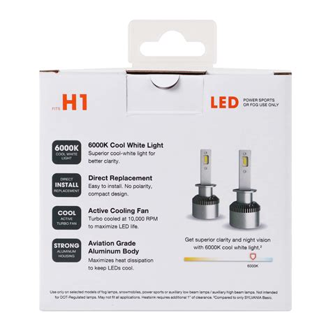 SYLVANIA H1 LED Fog Powersports Bulb 2 Pack