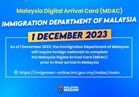 Isi MDAC Malaysia Digital Arrival Card - MediSehat