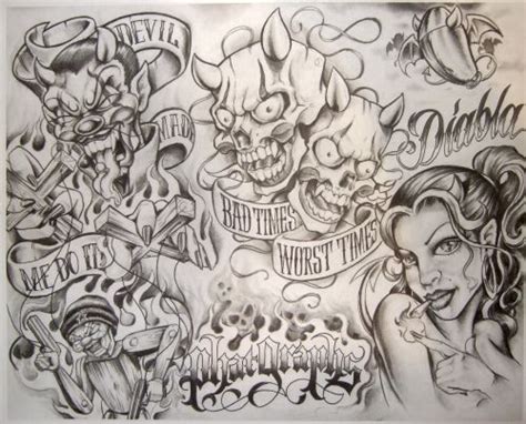 Tattoo Flash By Boog Татуировки зарисовки 191 фото Chicano Art Tattoos Prison Art Boog