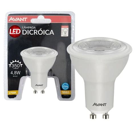 Lâmpada Led Dicróica 4 8w 2700k Gu10 Mr16 Bivolt Avant Leroy Merlin