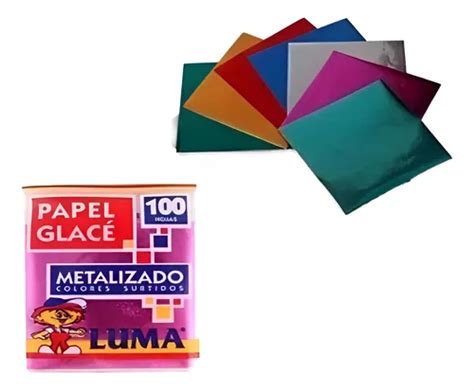 Papel Glace Luma Metal Metalizado Brillante Sobre X