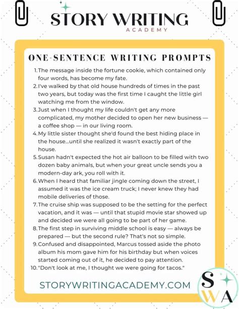 50 Creative One Sentence Writing Prompts That Make You Want To Write